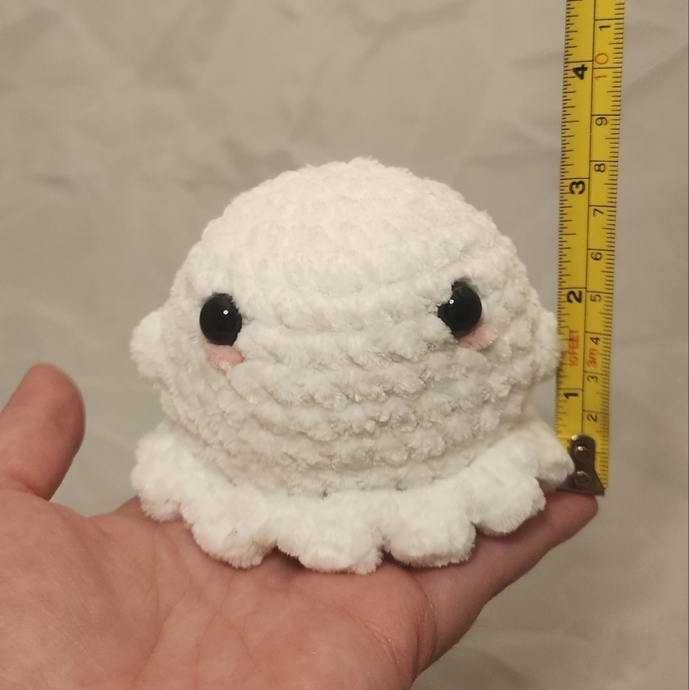 3" Handmade By Skylar Crochet Pocket Ghost Plush Stuffed Animal - Picture 7 of 8
